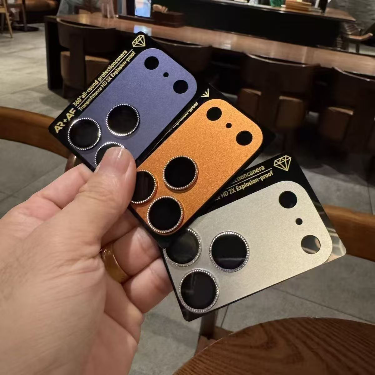 Yixi Camera Lens Protector iPhone 18Pro Max Diamond series integrated lens protector - all-in-one lens protection [orange] iPhone 17Pro — image 2