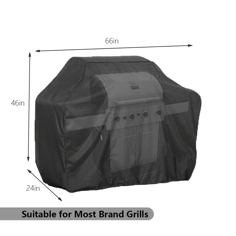 Waterproof BBQ Cover, Black Large Outdoor Gas Grill Cover,UV,Dust,Rip,Fade Weather Resistant,Heavy Duty Barbecue Protector — image 2