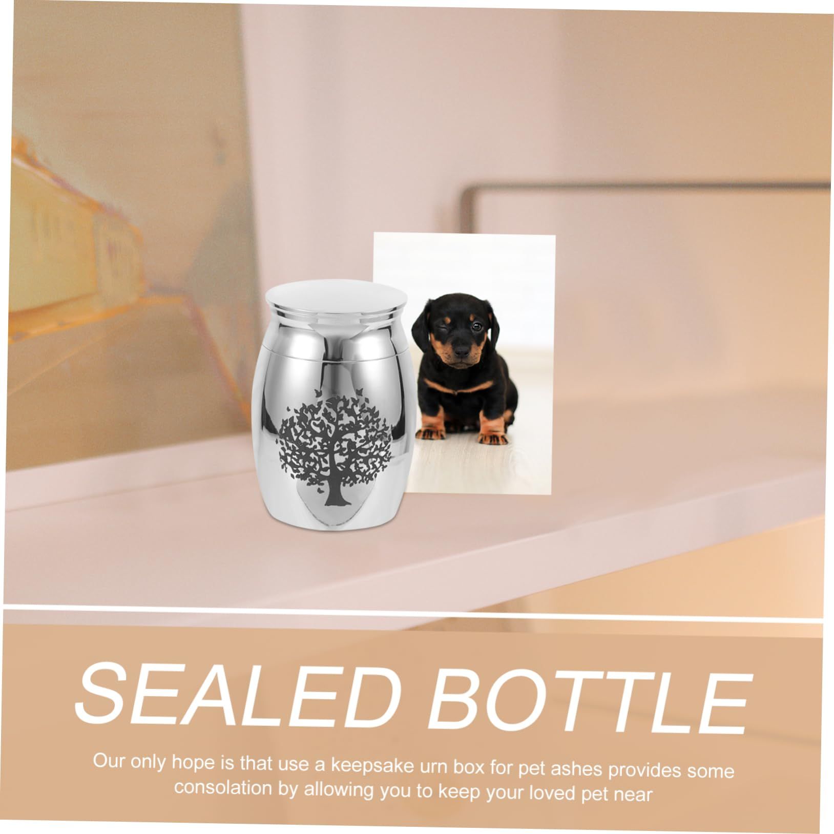 Decoration for burying cat ashes, puppy memorial hall, cat funeral, pet daddy, stainless steel mini storage jar — image 3