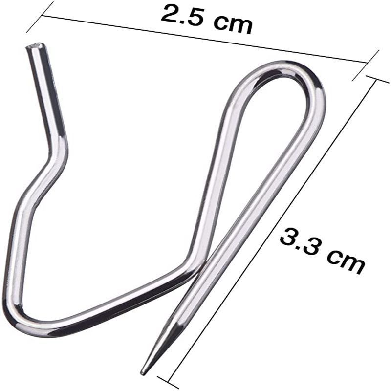 10Pcs Metal Curtain Hooks, Drapery Pins Hooks for Pleated Drapes, Curtains Pinch Pleat Curtain Hangers Hook — image 2