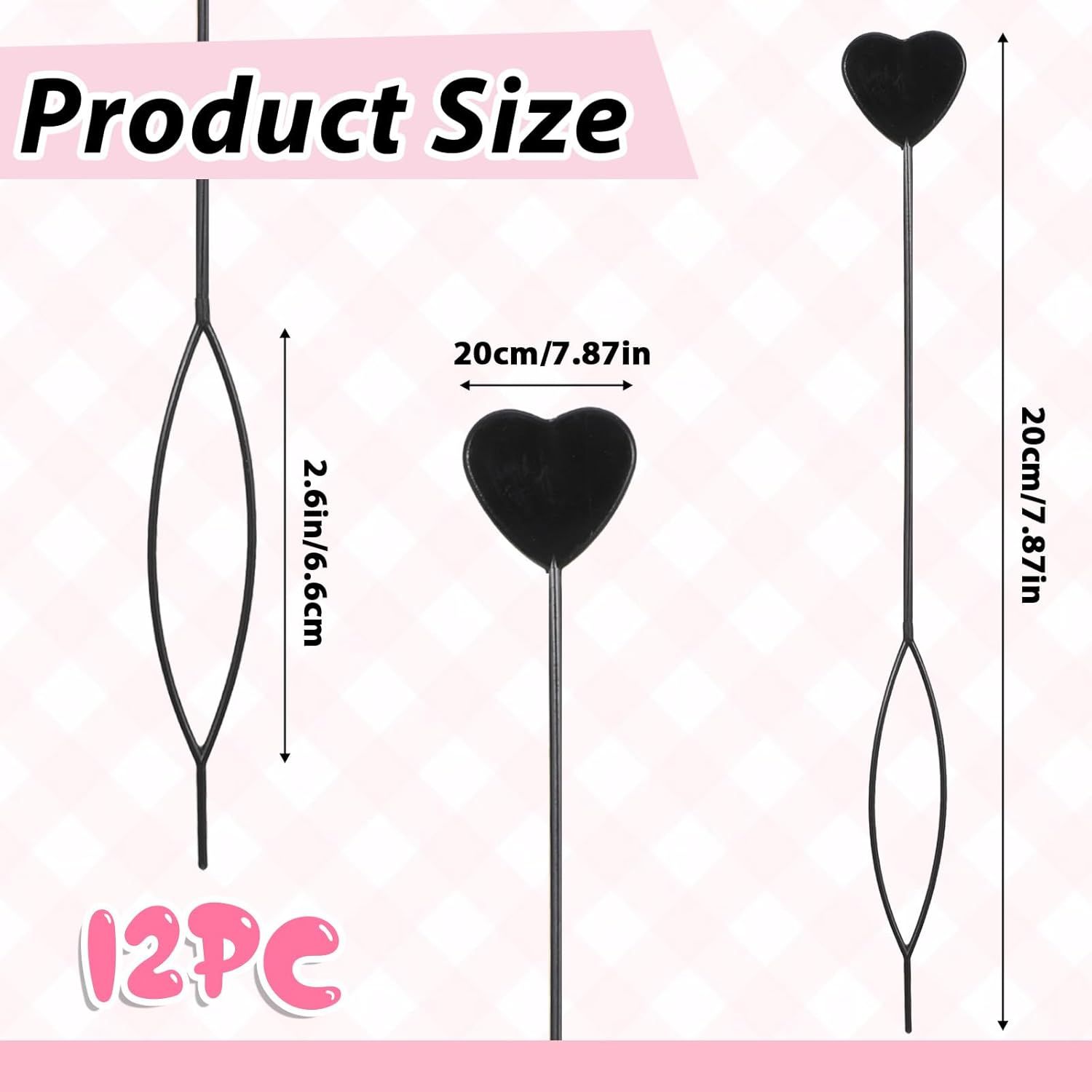12 PCS Quick Hair Beader Tool, Black Beaders for Braids, For Girls Women Ponytail Hair Styling Braiding Accessories Supplies β image 2