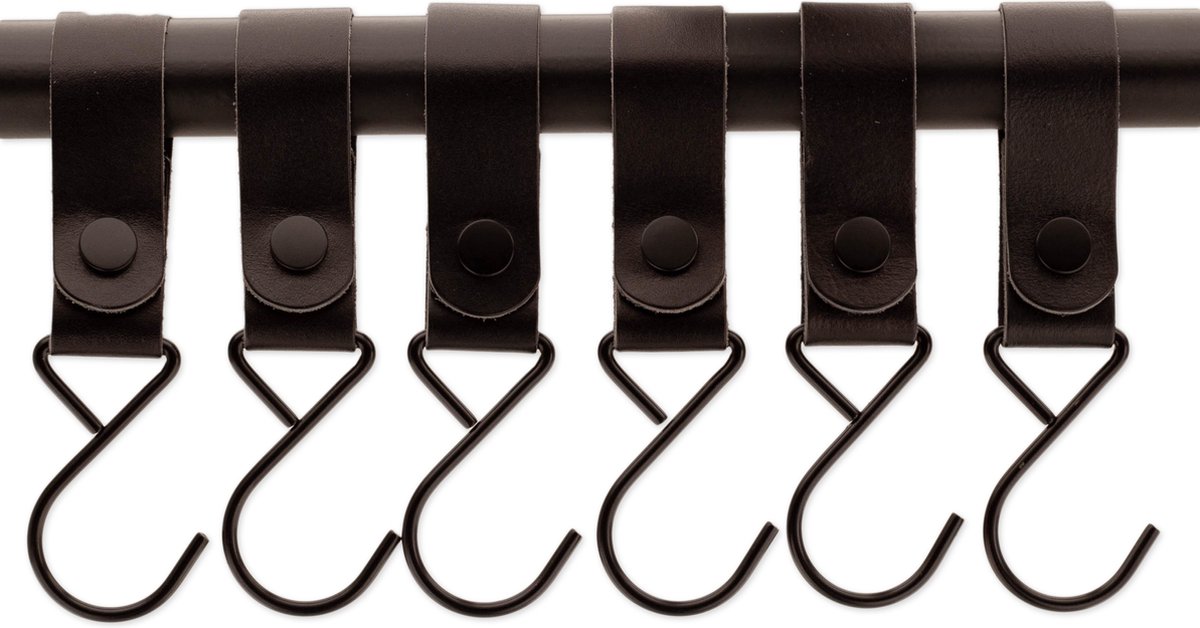 Brute Strength - Multifunctional Hook with Leather Loop - Cognac - 4 pieces - Coat Hook - Camping Hook - Leather - Hanging Hooks - Towel Hooks — image 4