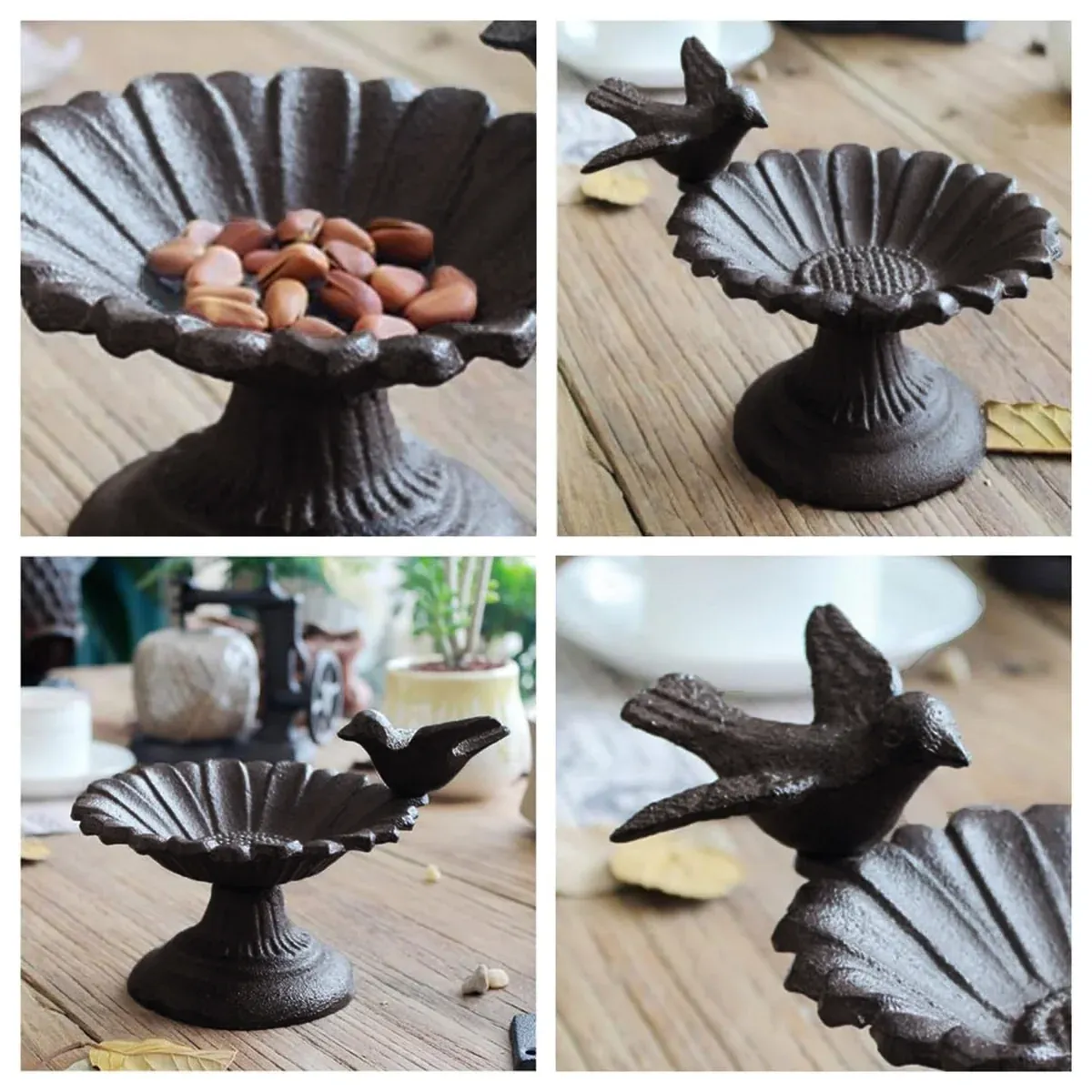Retro Petal Shaped Bird Feeder Hanging Decorative Outdoor Garden Bird Feeding — image 5