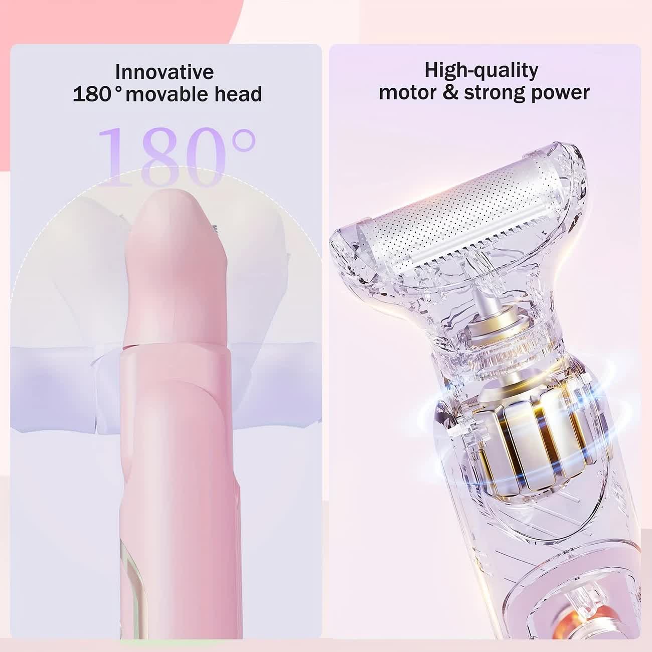 Women's Whole Body Electric Hair Removal Device, Painless Hair Removal, Type-C Fast Charging .pink — image 2