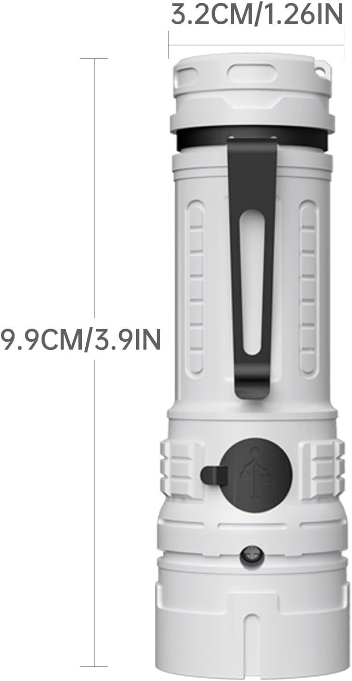 Rechargeable LED Torch - White - 1 Piece - Lightweight Portable Flashlight for Camping Backpacking Hiking — image 5