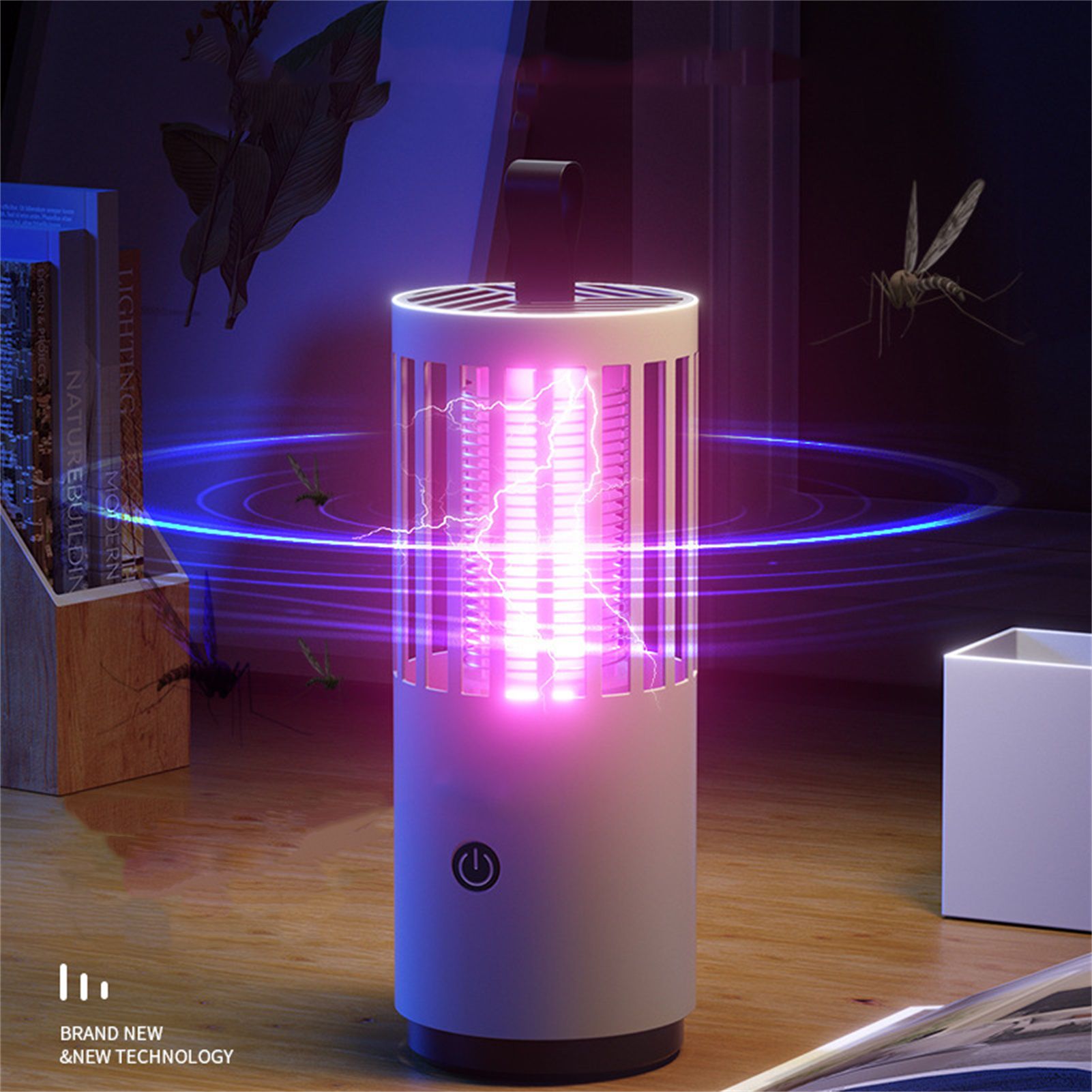 Mosquito Killing Lamp Electric Shock Strong Suction USB Rechargeable Mosquito Trap Lamp Zapping Light for Indoor Outdoor Rechargeable (Electric Shock — image 2