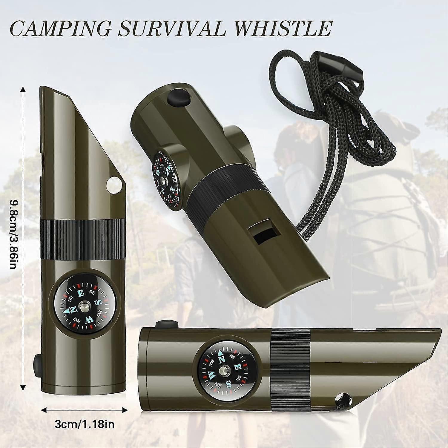 Camping Survival Kit with Lanyard Emergency Compass Safety Whistle Emergency Whistle Kid Survival Kit Outdoor Multi Function Tool for Camping Hiking โ image 2