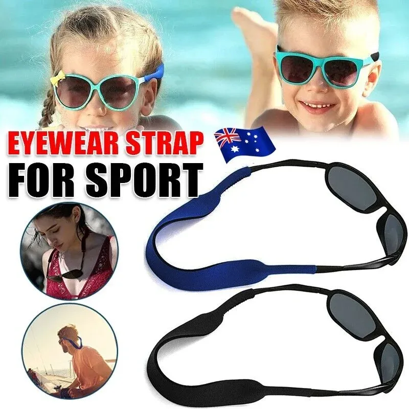 Sunglasses Strap Sports Band Glasses Neck Cord Neoprene Eyewear - Black — image 2