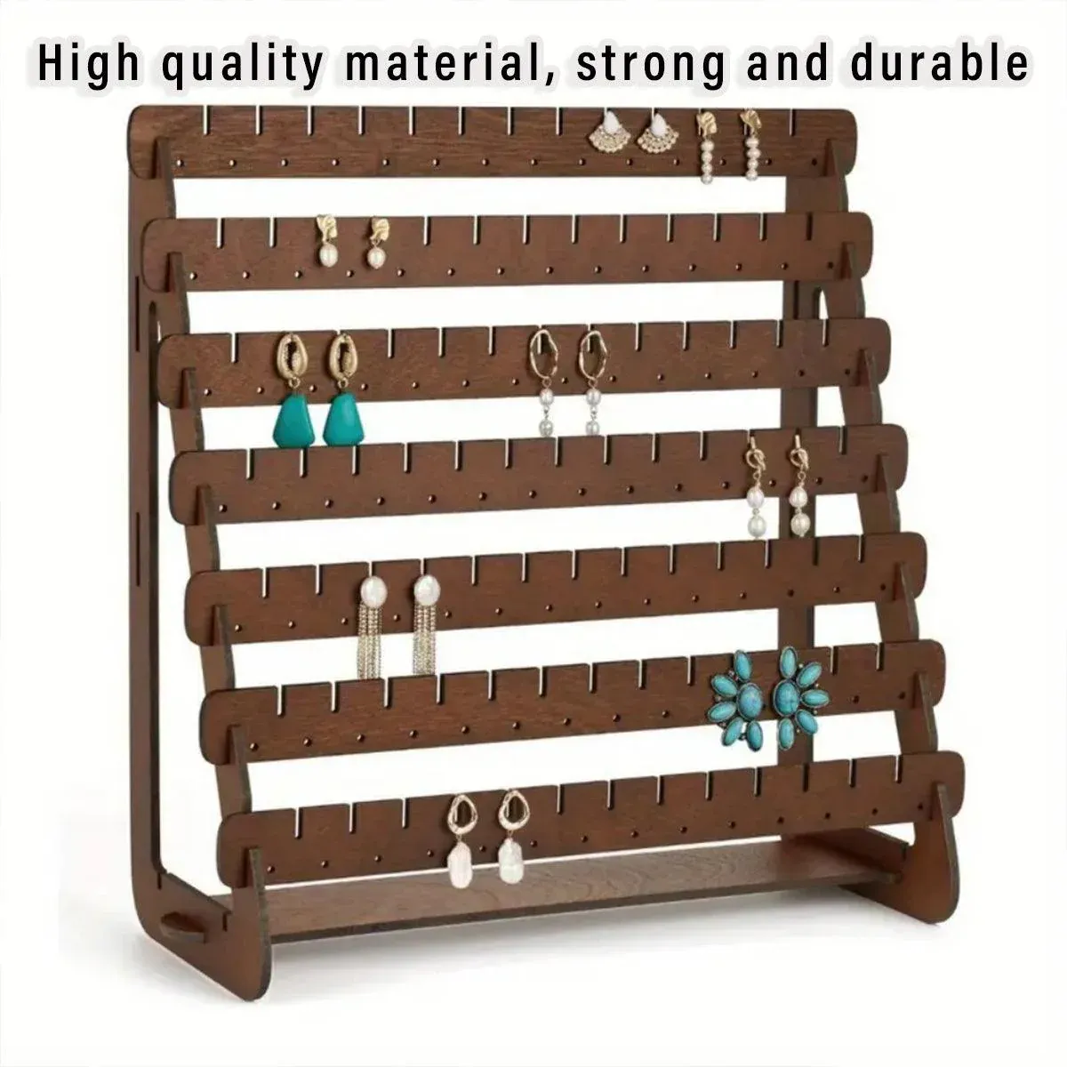 Vintage Wooden Earring Holder Jewelry Display Stand Organizer for Earrings โ image 5