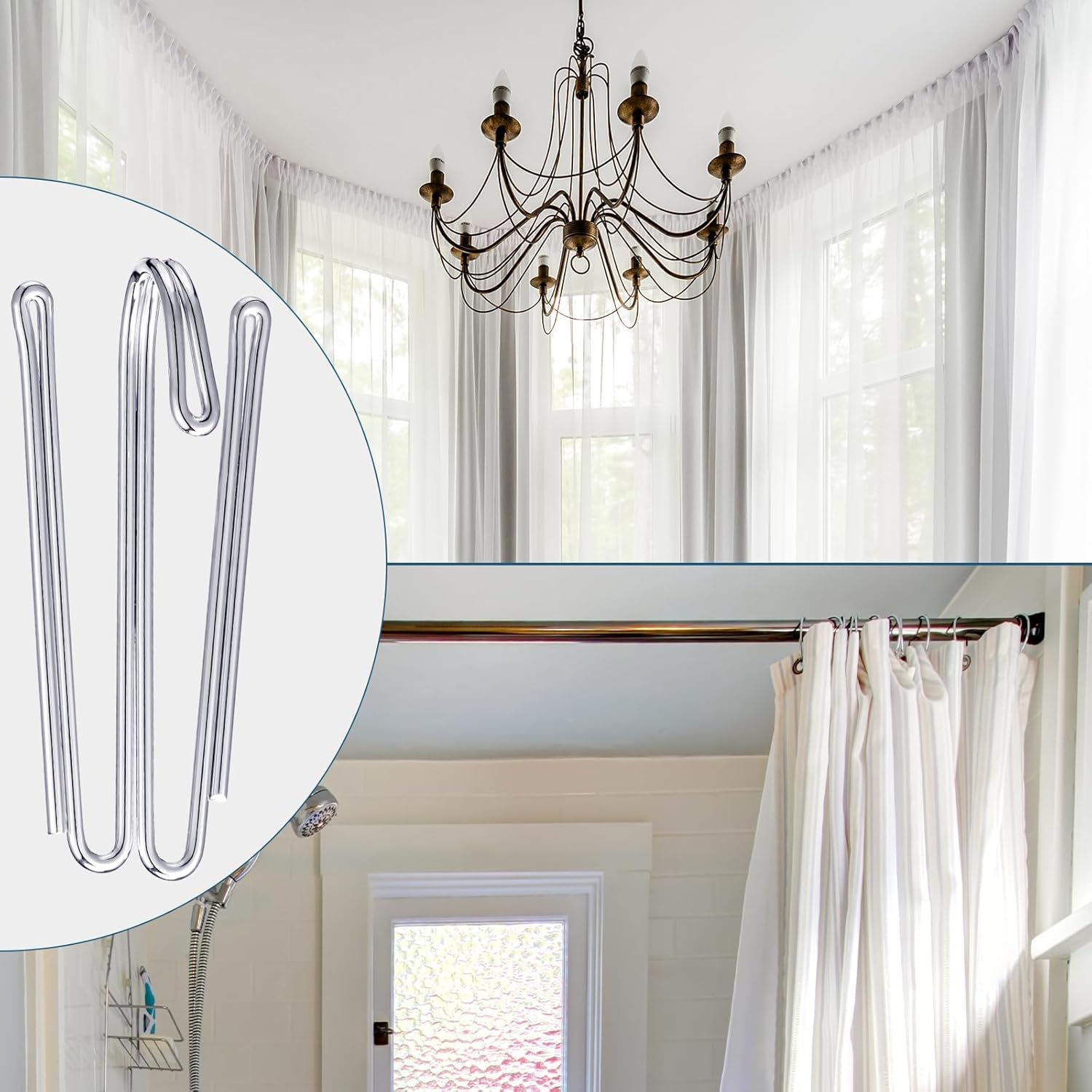 Pleat Hooks Stainless Steel Curtain Hooks Drapery Clasp and Pin 4 Prongs Pinch Pleat Tools Clips for Window, Shower Curtain(60 Pcs) โ image 6