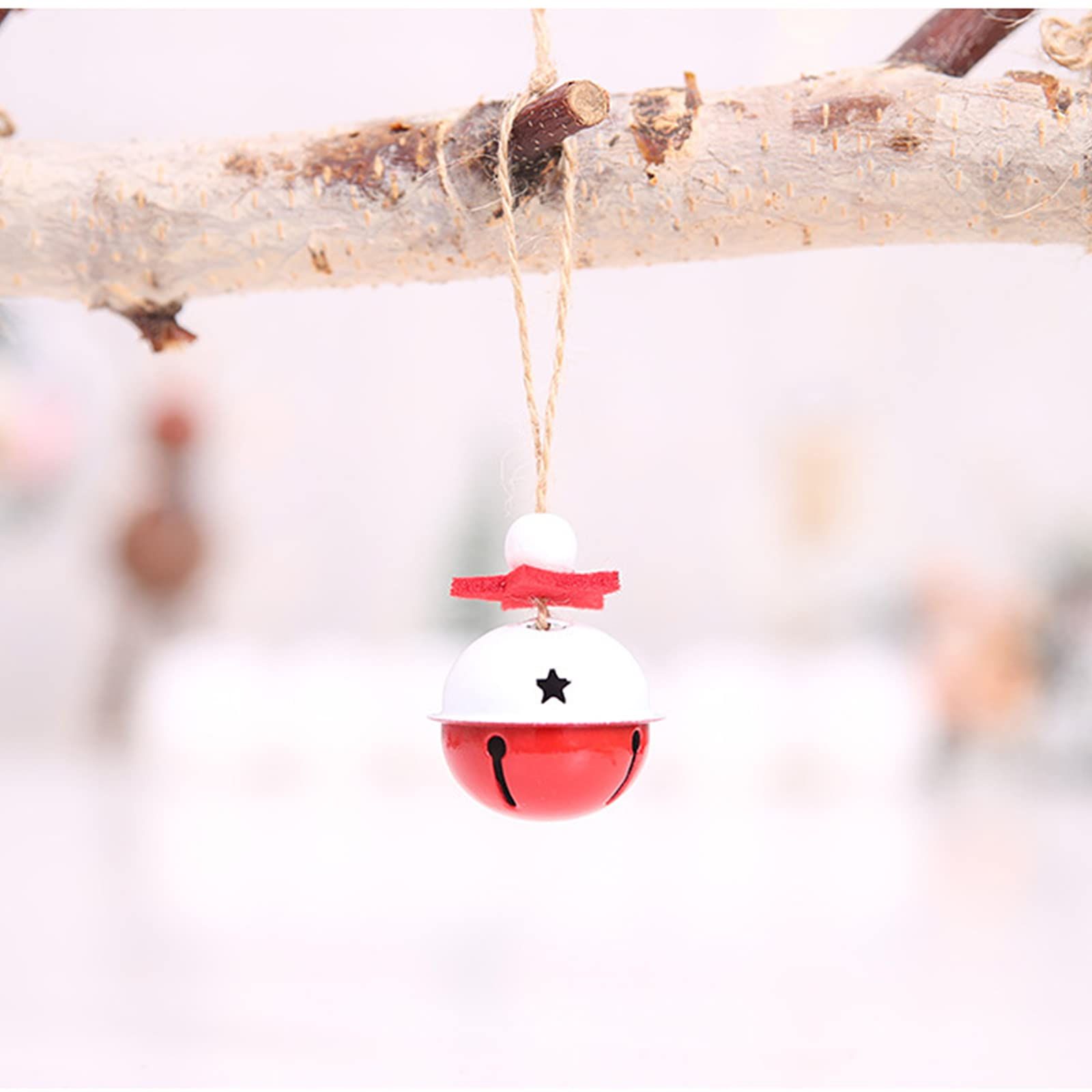 Christmas Metal Bells, 20Pcs Colorful Bell Pendant Pendants Bells Christmas Tree Accessories Burgundy Jingle Bells Rustic Craft — image 4