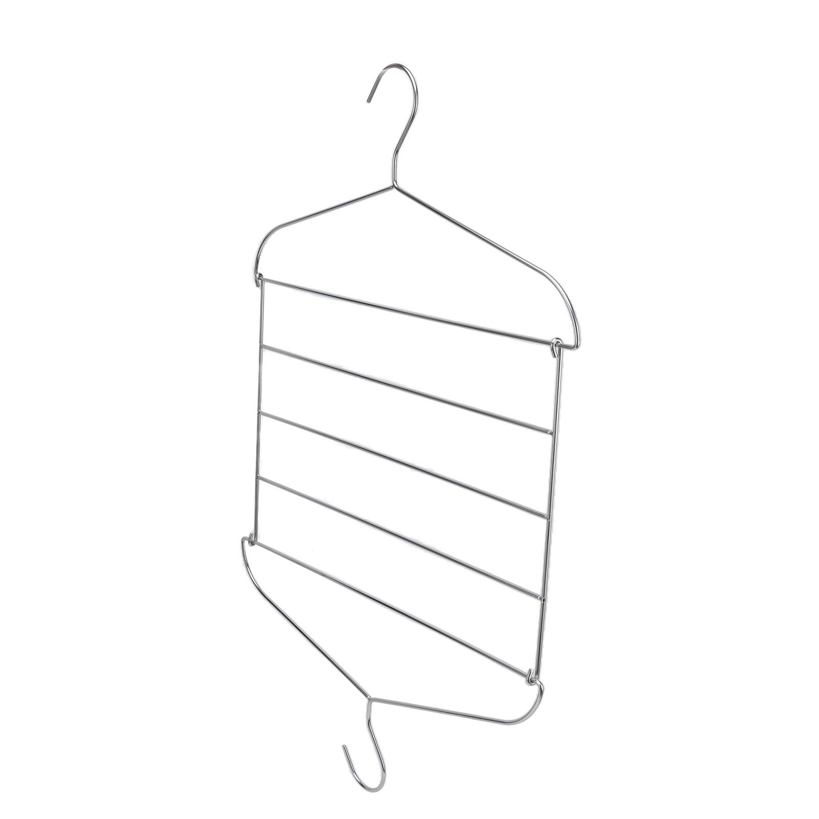 Stainless Steel Magic Pants Hangers Foldable Multifunctional Space Saving Slacks Hangers for Pants Clothes — image 3