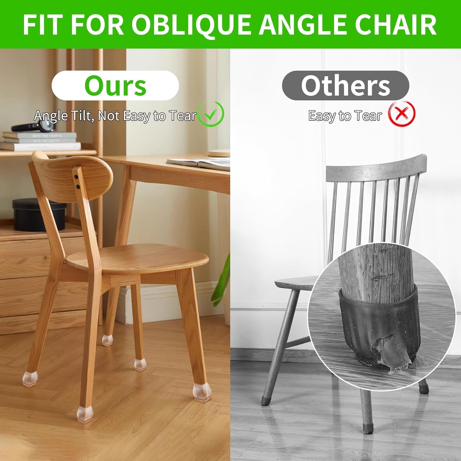 Furniture Leg Caps 30-45mm Transparent Non-Slip Felt Pads Floor Protectors Chair Table Feet Covers Set of 16 โ image 4