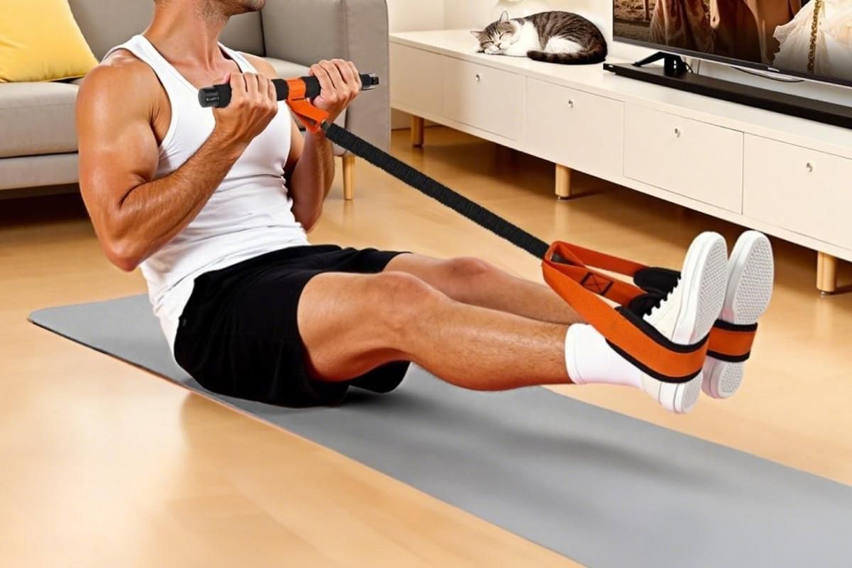 Pedal Resistance Band with Handle Home Exercise 55lbs — image 5