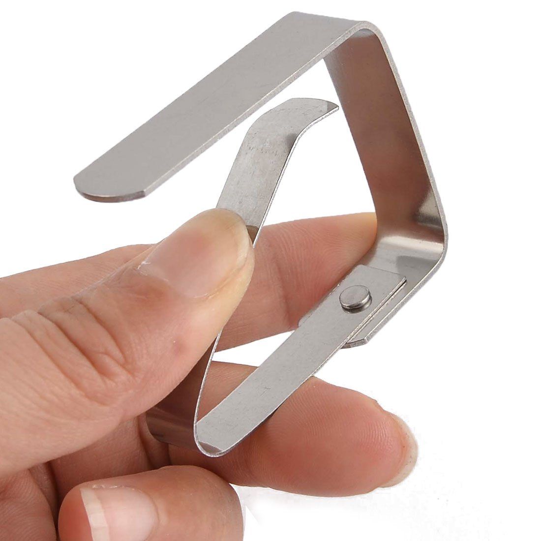Stainless Steel Home Kitchen Teapot Table Cloth Holders Clip Clamp 4pcs Silver Tone Cloth Clip/Holders Premium Table Cover — image 3