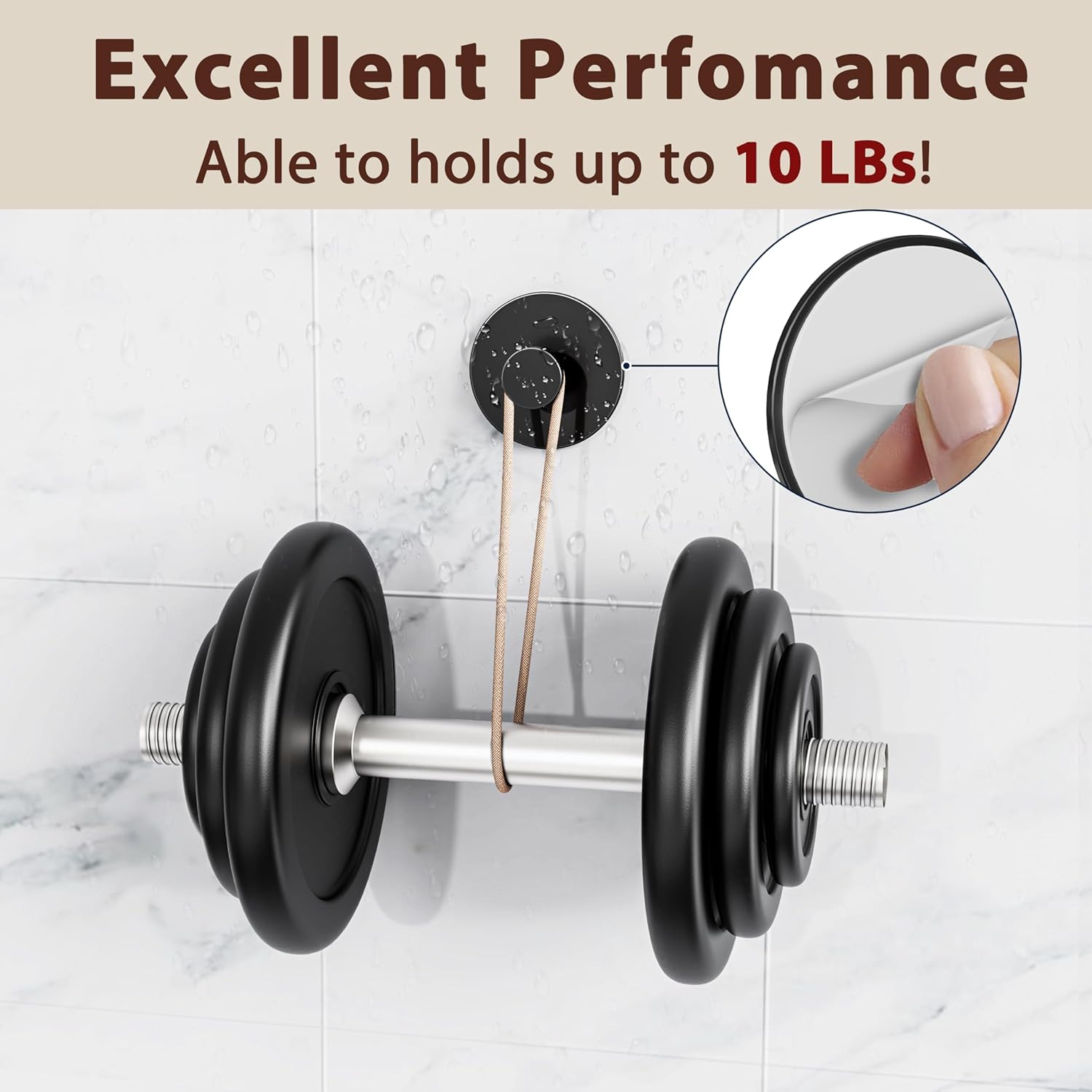 Multifunctional Towel Hooks for Bathroom Wall - Extra Sticky Stainless, Holds up to 12LB, Coat Hooks Wall Hooks, Adhesive Door Holder Hanger Shower — image 2