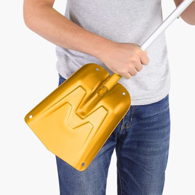 Snow Shovel with Comfortable Handle Telescopic Extension Fine Texture Outdoor Gold — image 3