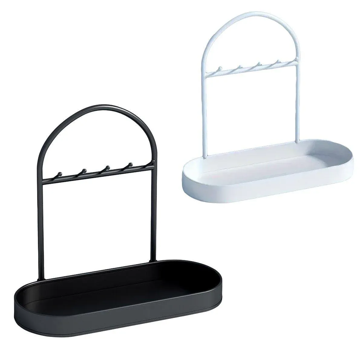 Versatile Entryway Storage Rack Waterproof Metal Key Holder Decorative Desktop - White — image 3