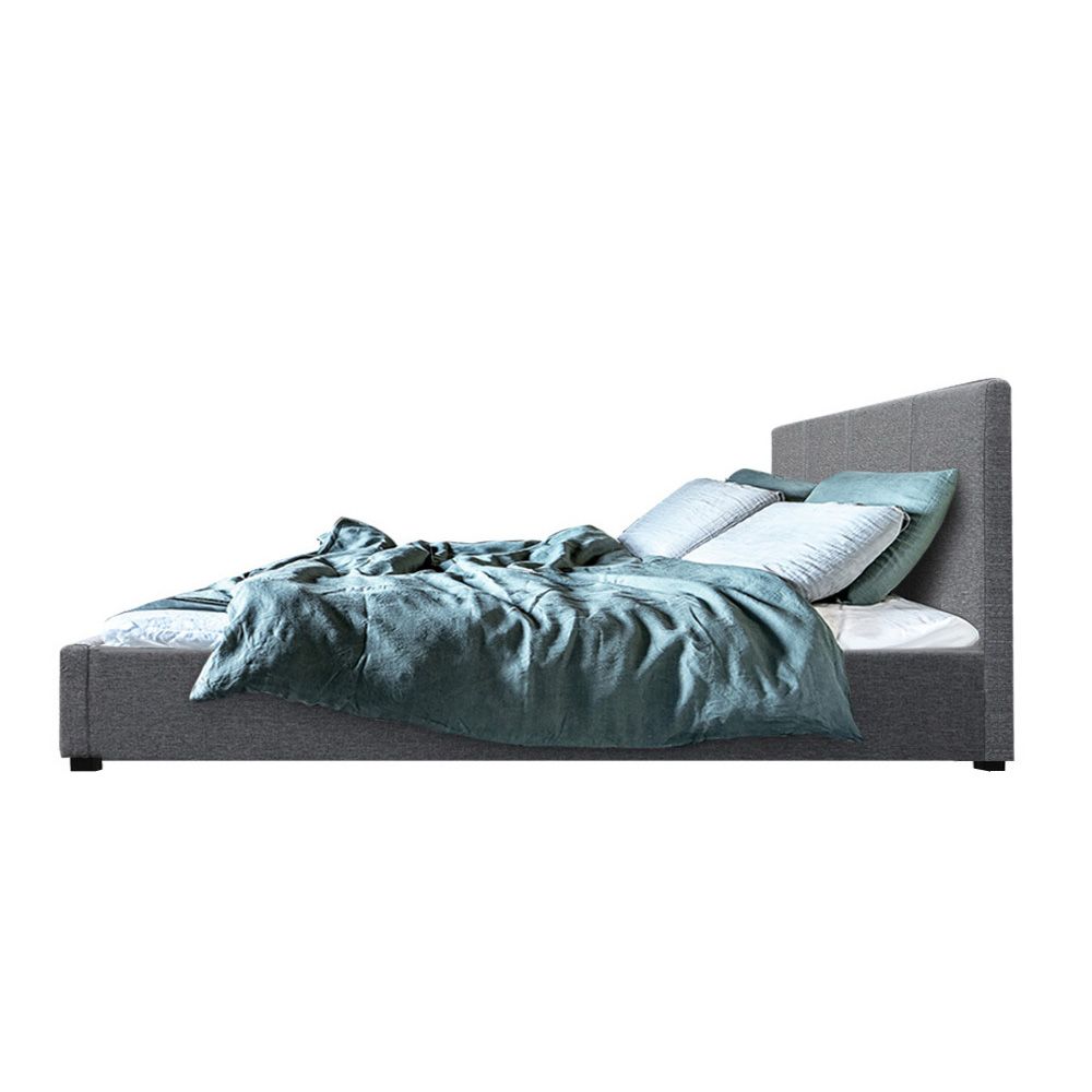 Artiss Bed Frame Queen Size Gas Lift Grey NINO โ image 5