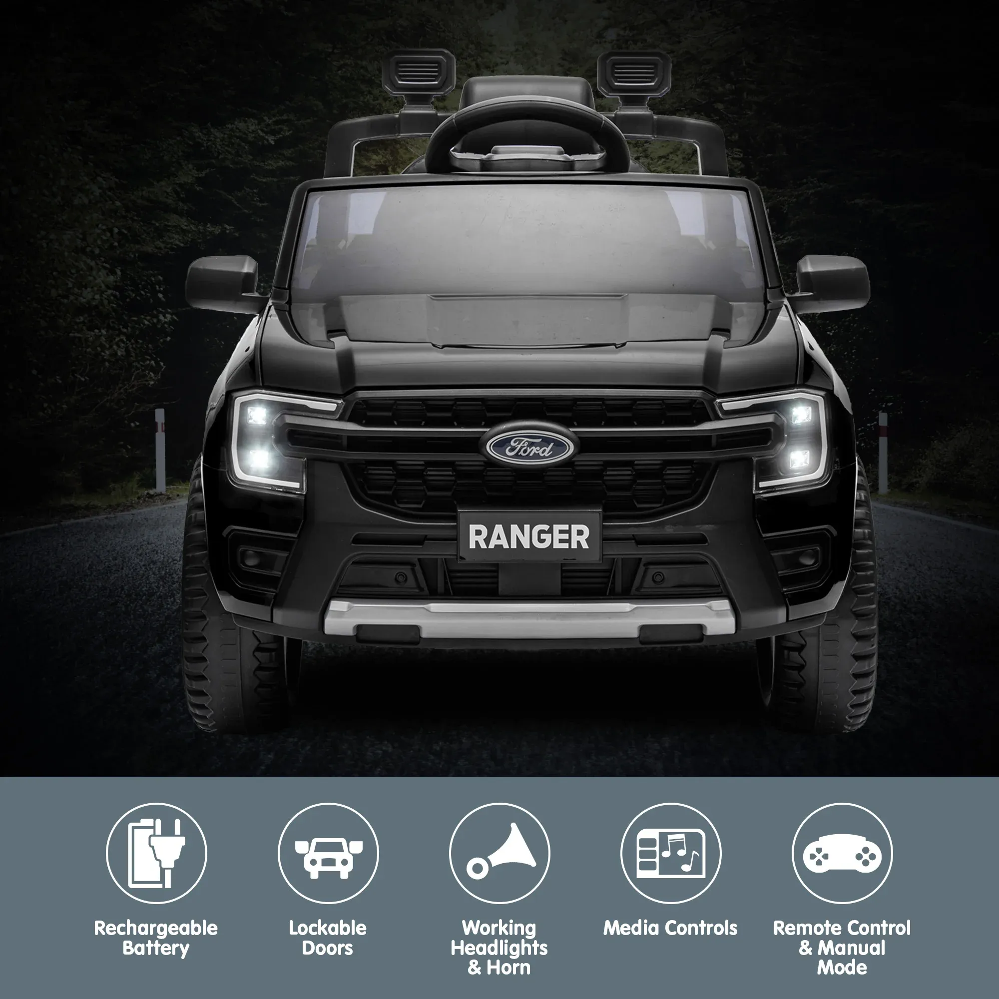 Kahuna Ford Ranger Electric Kids Ride On Car - Black โ image 6