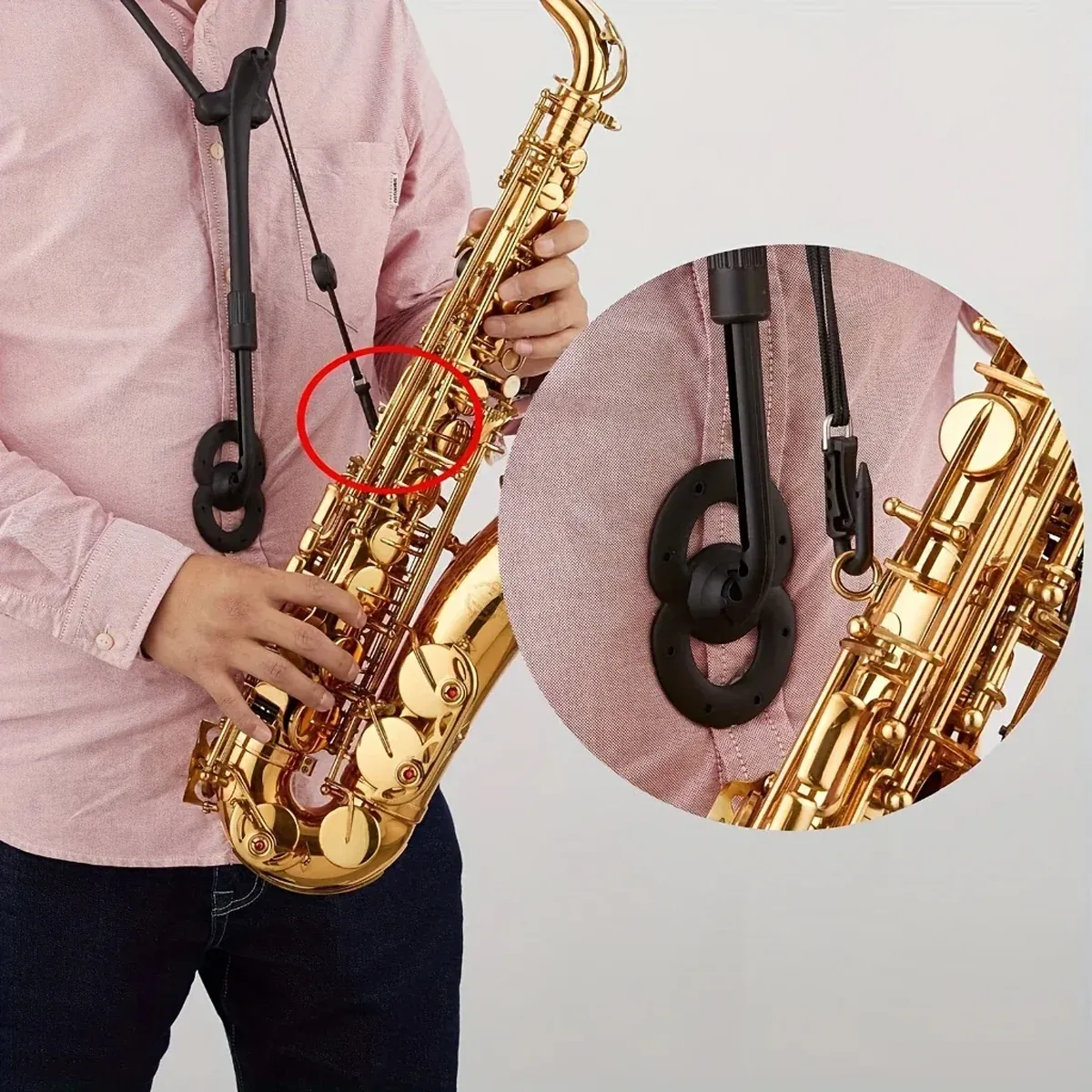 Saxophone Strap Double Shoulder Adjustable Neck Hanging Strap For Musician Use β image 6