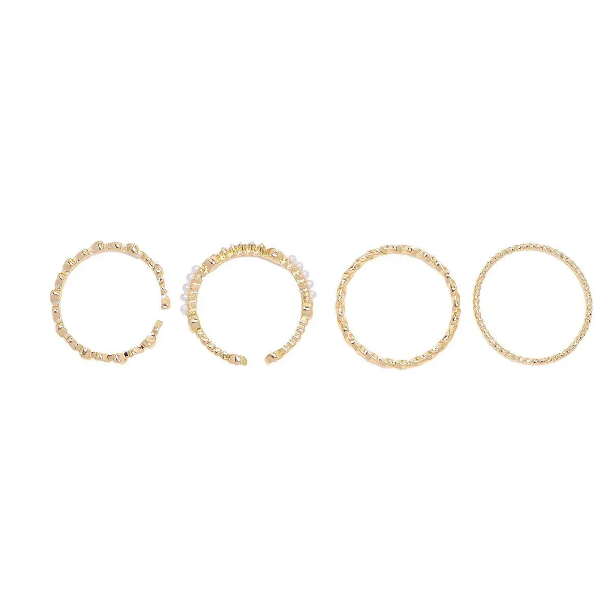 4pcs Simple Design Sense Rings Elegant and Modern Jewelry Set for Advanced Style โ image 2