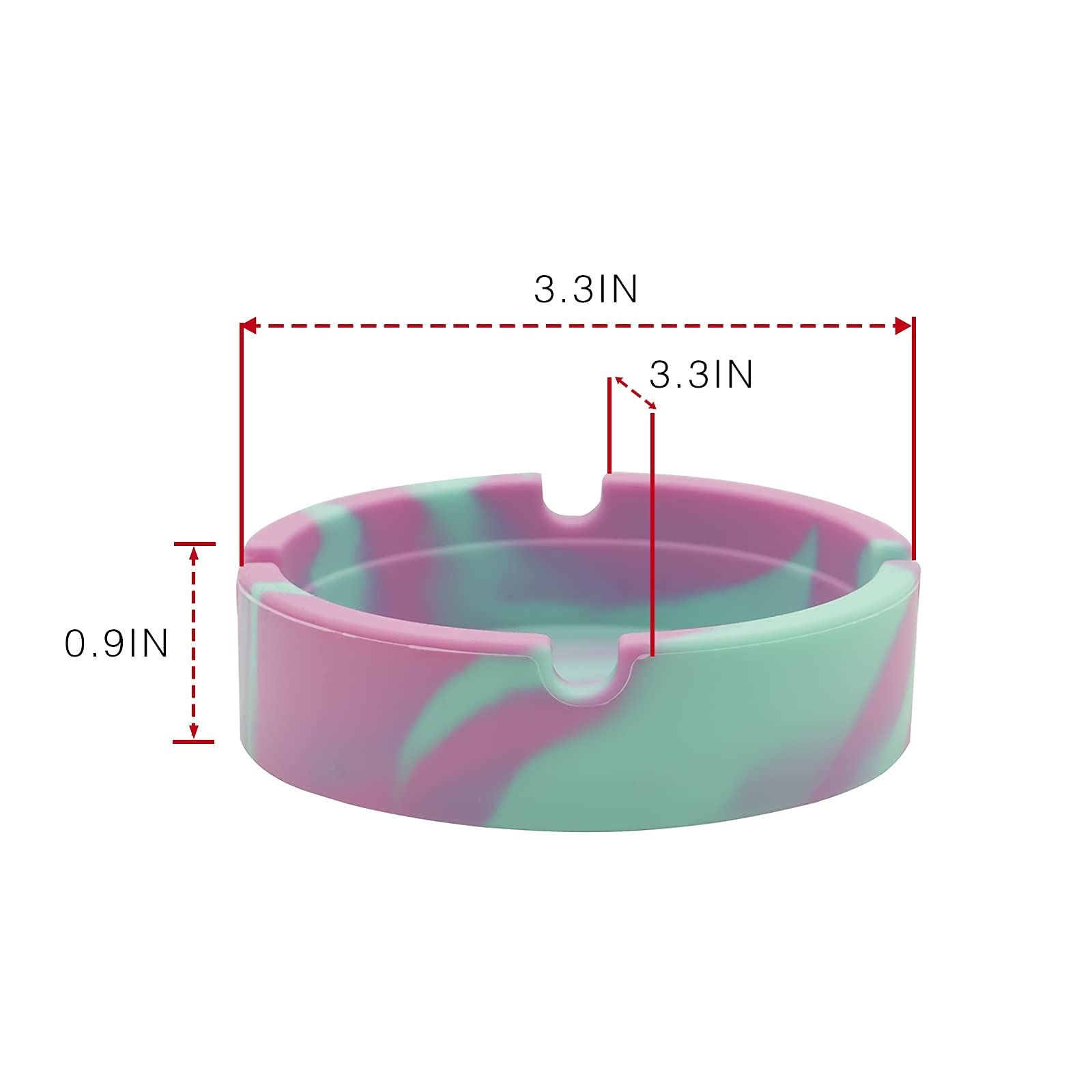 3Pcs Silicone Ashtrays for Cigarettes - Rubber Tray High Heat silicone cigarette holder Ash Tray Round Tray Cigar Ashtrays — image 2