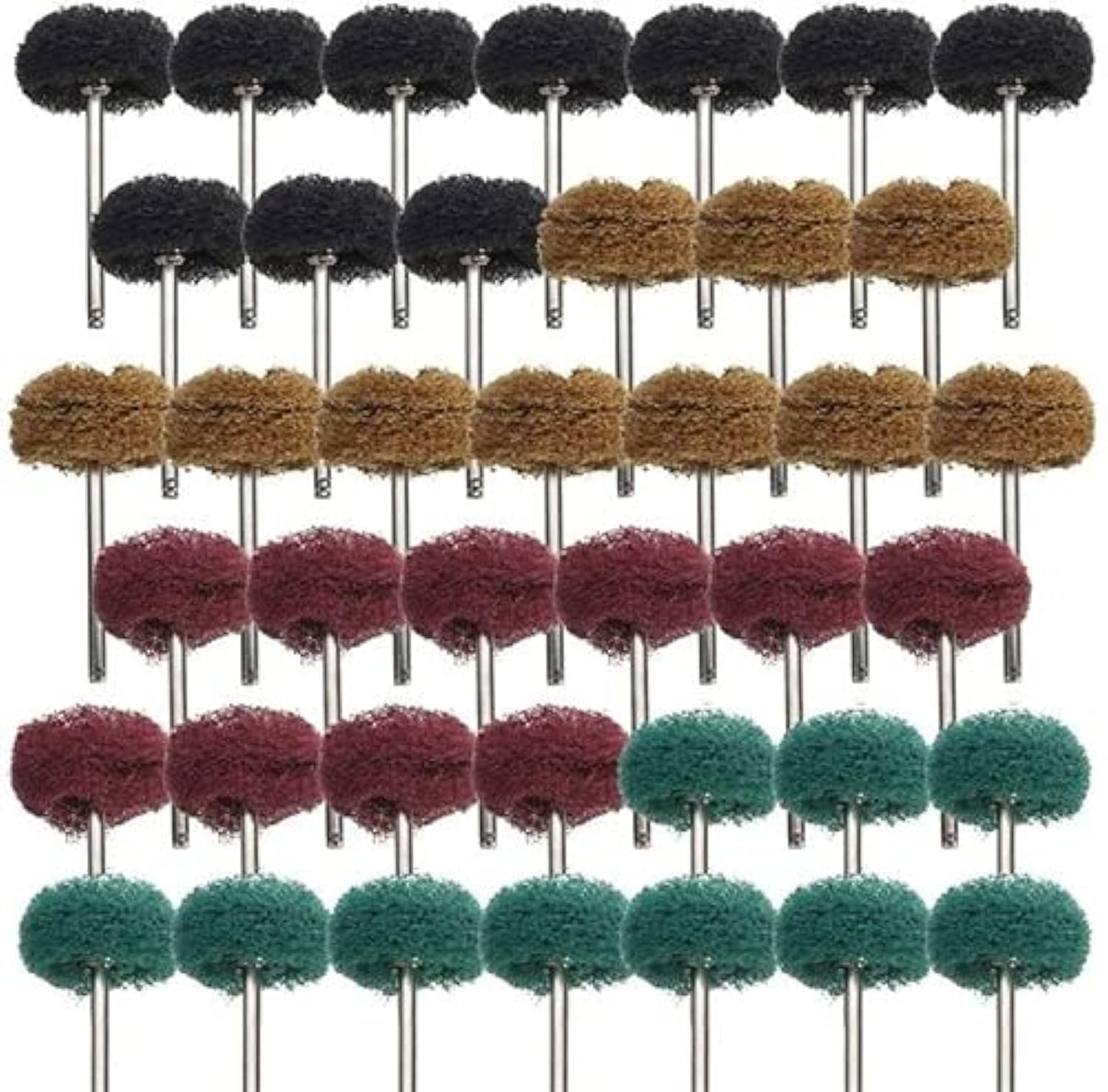 40 Pack 1 inch Abrasive Wheel Buffing Polishing Wheel Set for Rotary Tool - with 1/8" Shank (25mm)
