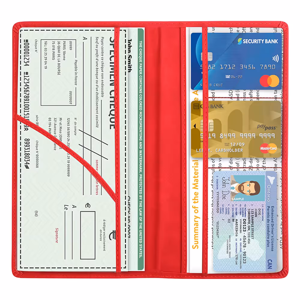 3 Pcs Premium PU Leather Car Registration and Insurance Holder - Slim Auto Document Organizer, Driver's License Wallet and Travel Passport Folder - Pink โ image 2