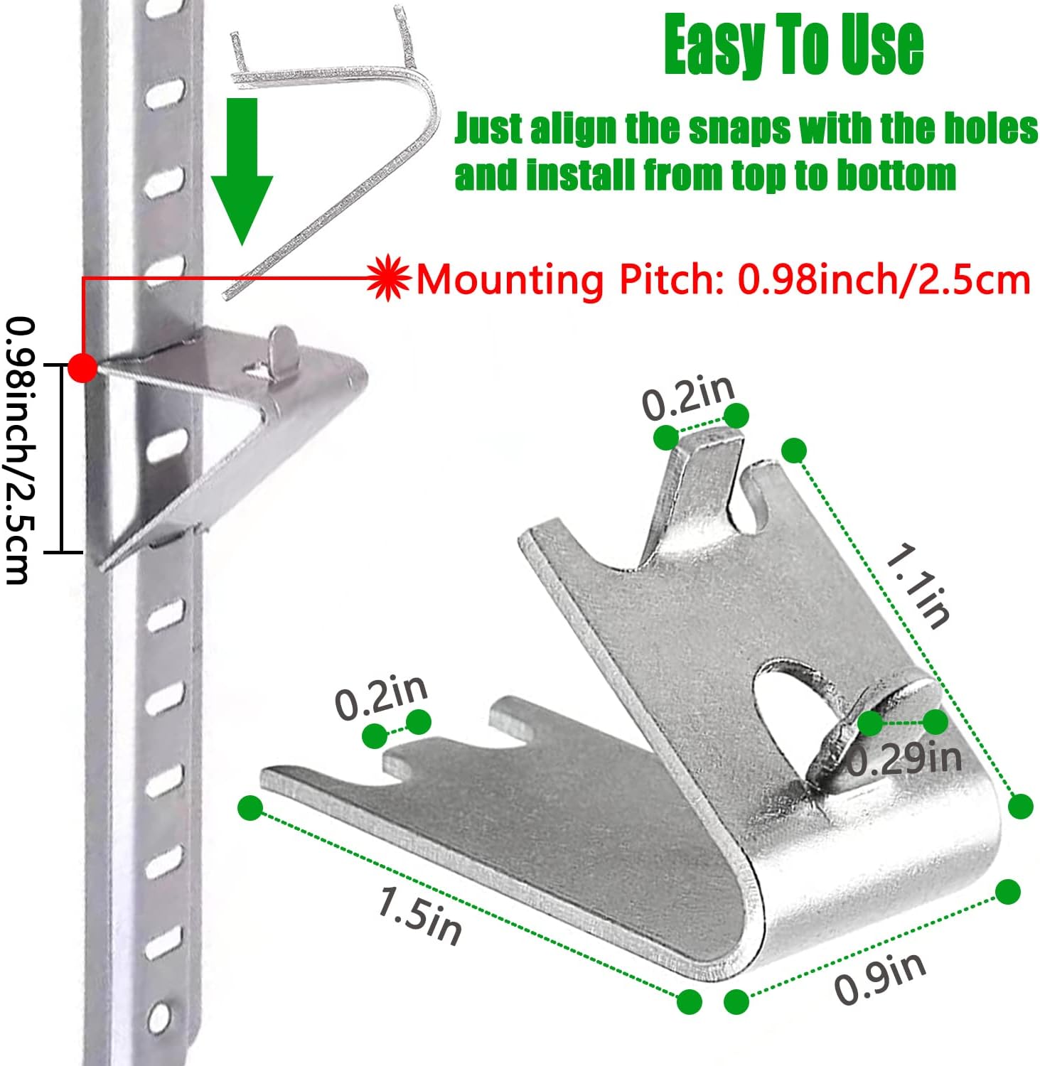 920158 Freezer Shelf Clip,Stainless Steel Shelf Clip for Refrigerator,Freezer Cooler Shelf Support,Replacement Shelf Square Buckles Clips (10) — image 2