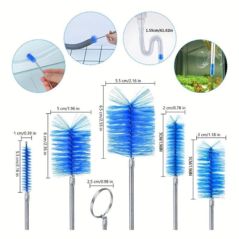 [Drainage Brush Set] Flexible long drainage brush 3pcs set with double-head and stainless steel pipe cleaning brush, suitable for kitchen, sink and pipe — image 4