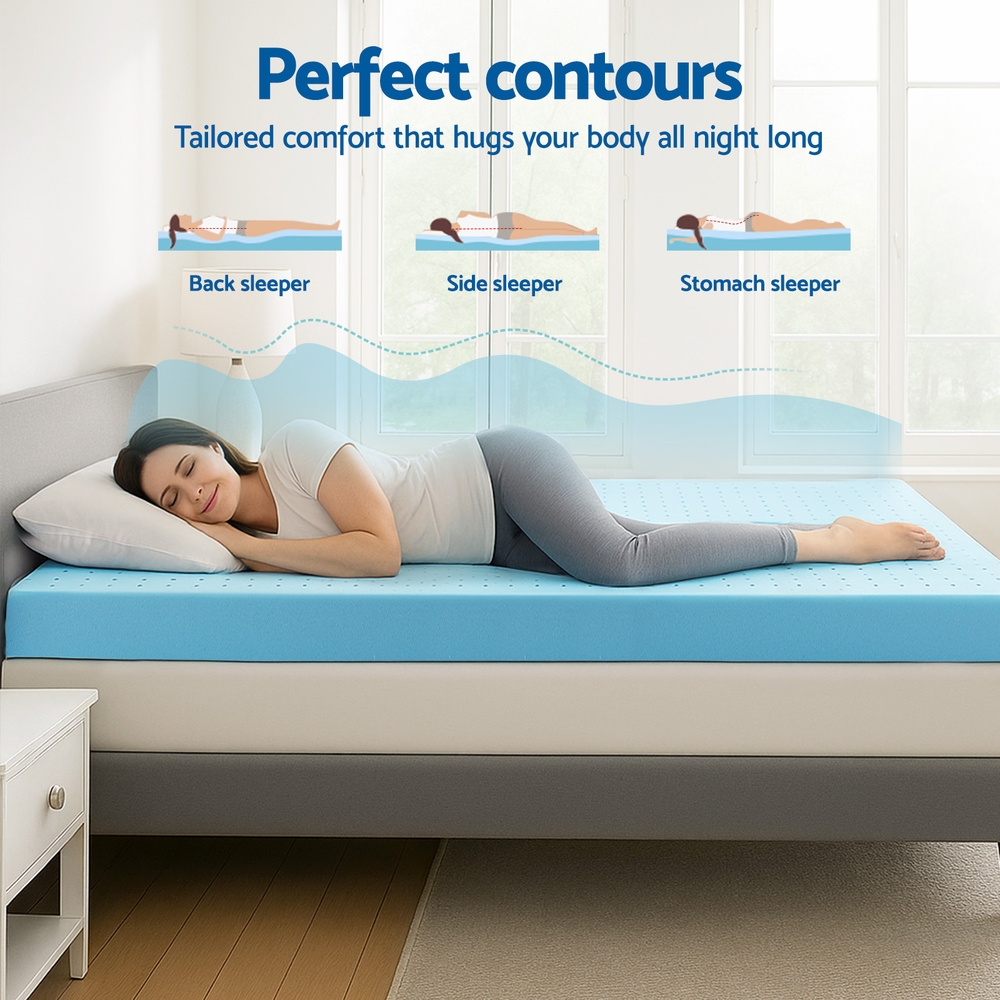 Giselle 12cm Memory Foam Mattress Topper Ventilated Cool Gel Bamboo Cover Double โ image 4