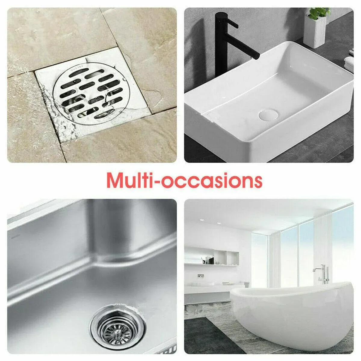 New Bathroom Drain Hair Catcher Bath Stopper Sink Strainer Shower Filter Covers - White โ image 5