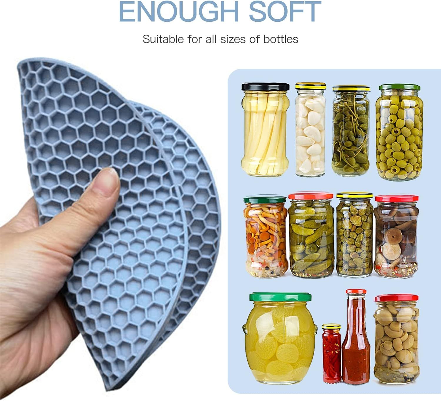 4Pcs Jar Opener Gripper Pad, 7.2'' Large Effortless Rubber Jar Gripper Opener for Weak Hands and Seniors with Arthritis — image 3