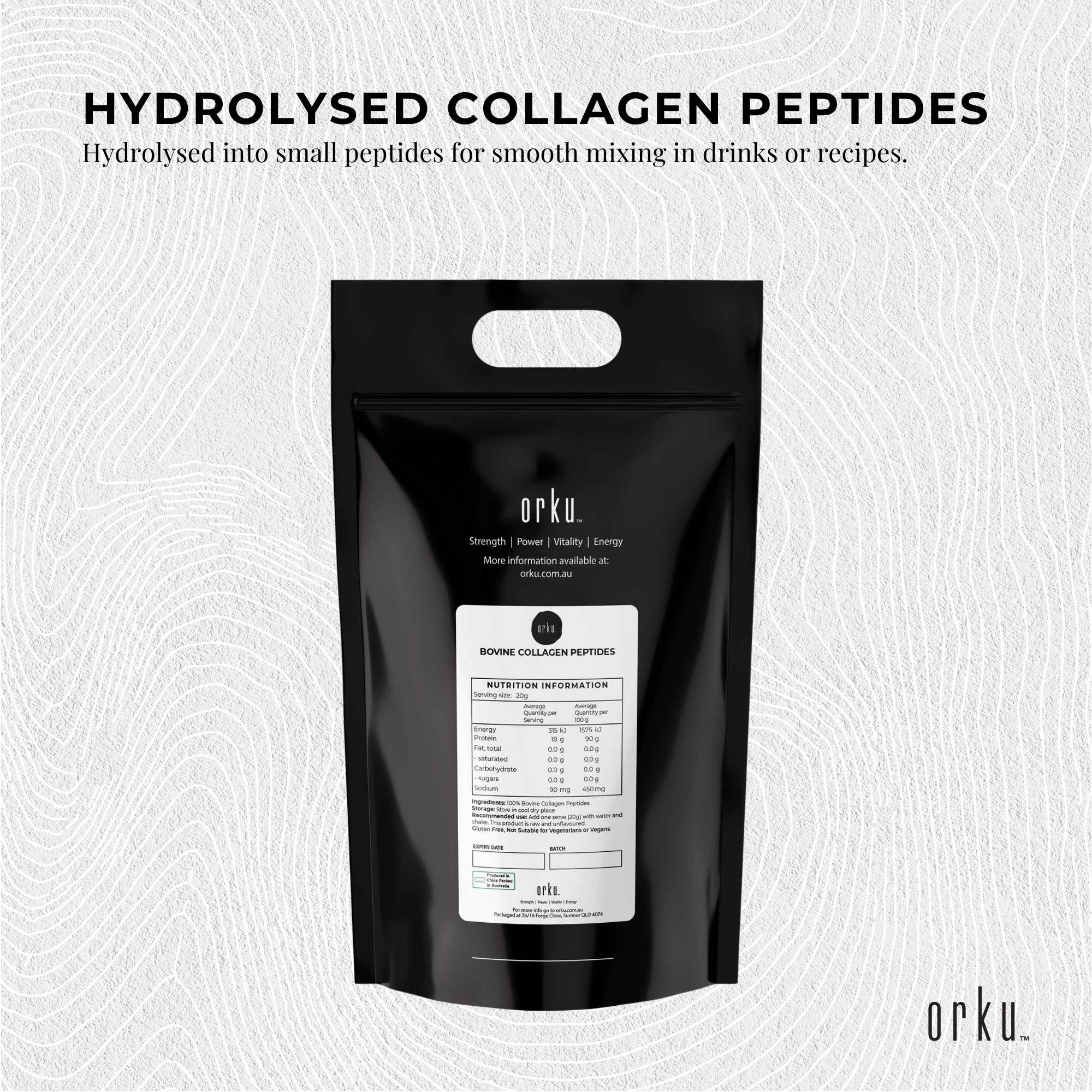 Orku 5Kg Bovine Collagen Peptides Powder Hydrolysed Protein Unflavoured — image 5