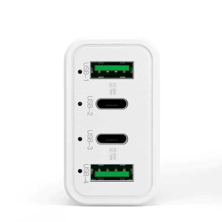 4-Port Car Charger (2 Ports PD + 2 Ports QC3.0 ) White — image 3