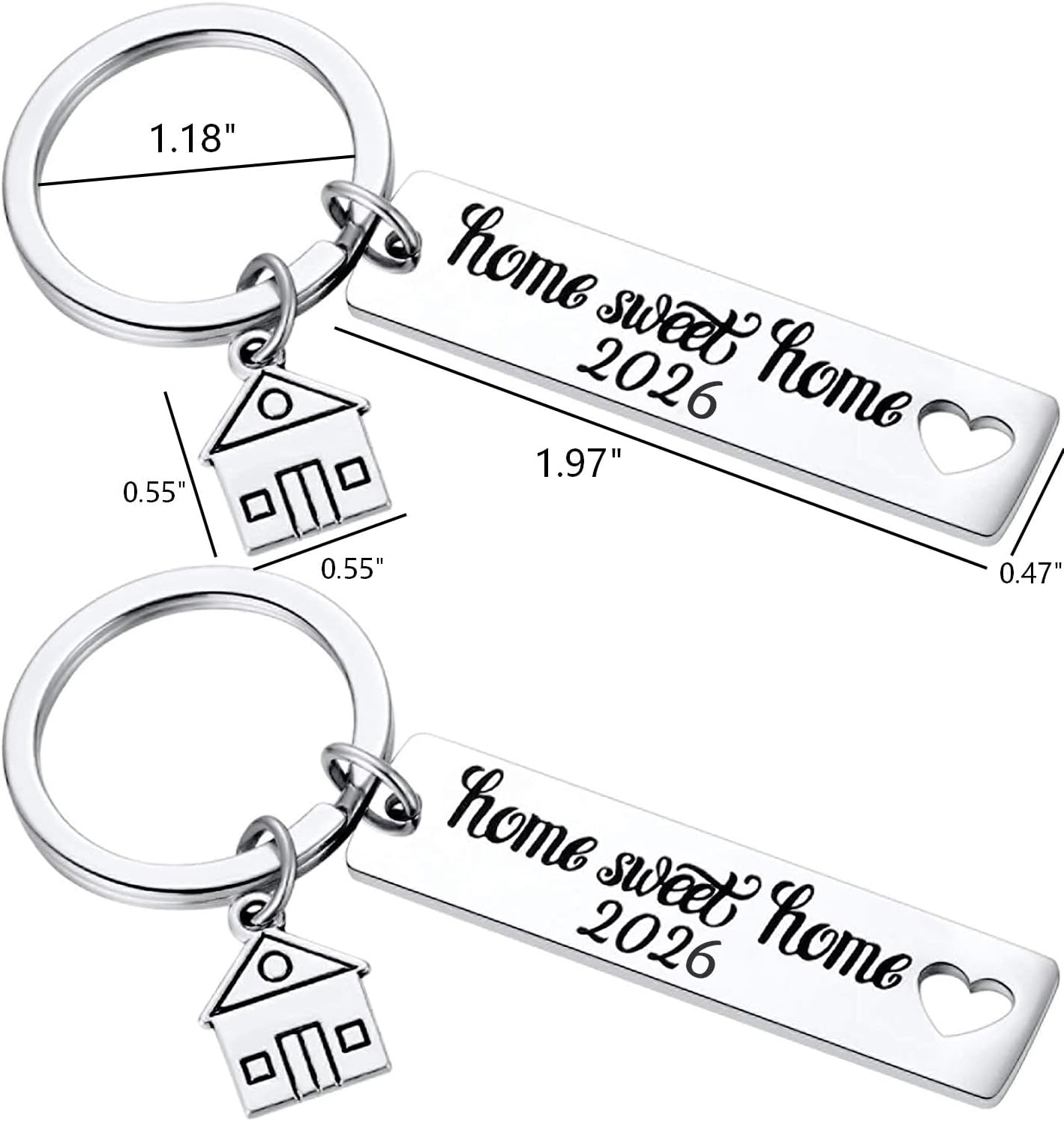Kvekstio 2PCS 2026 Home Sweet Home Key Chain Housewarming Presents, New Homeowner Keychain Closing Gift Ideas, Real Estate Gifts From Agent For Client โ image 4