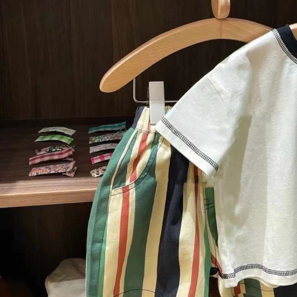 Yeon Bei Man Boys Cotton 2-Piece Summer Short Sleeve White T-Shirt 80cm โ image 4