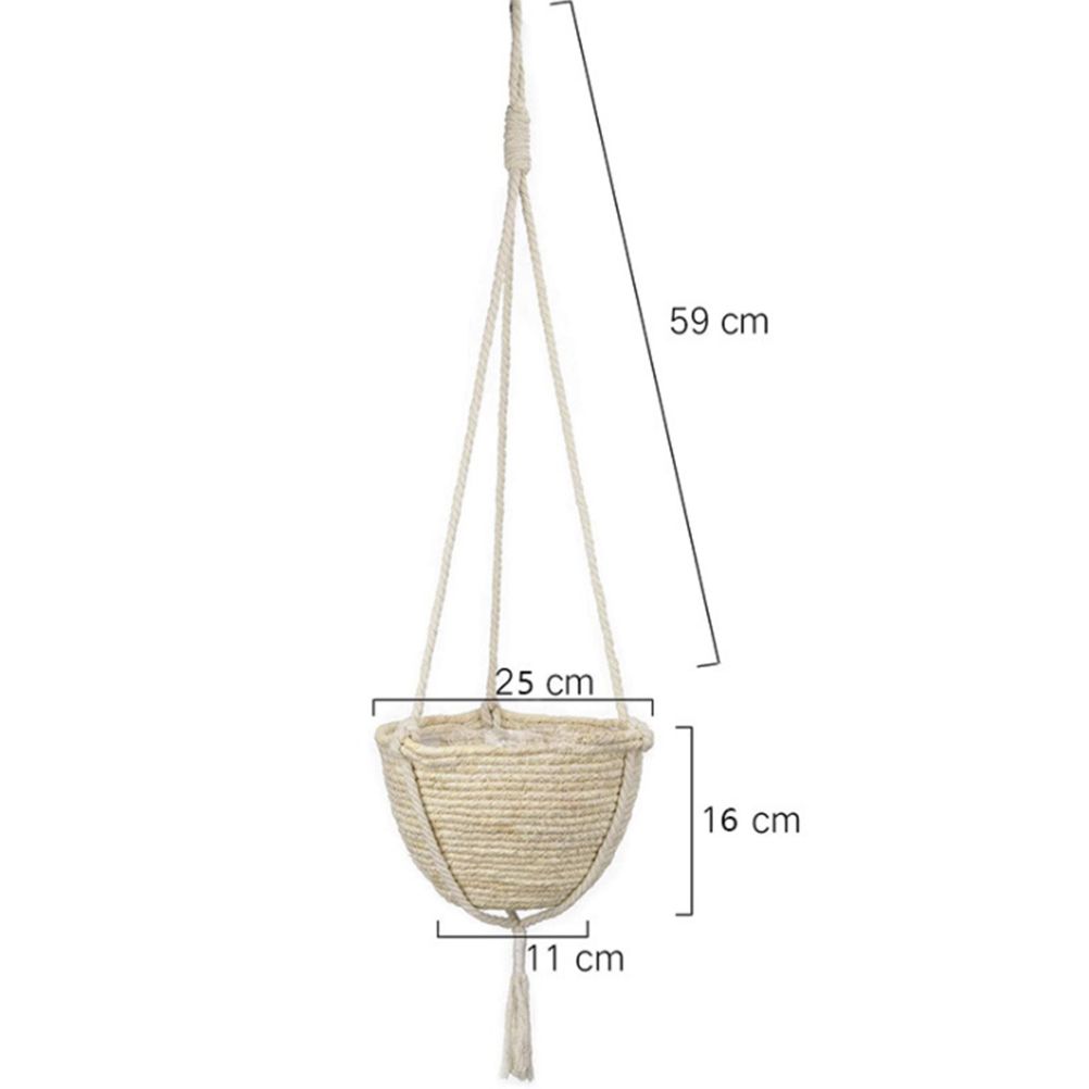 Natural Hanging Seagrass Plant Baskets Dural Layer Flower Planting Basket Holder Garden Decor — image 4