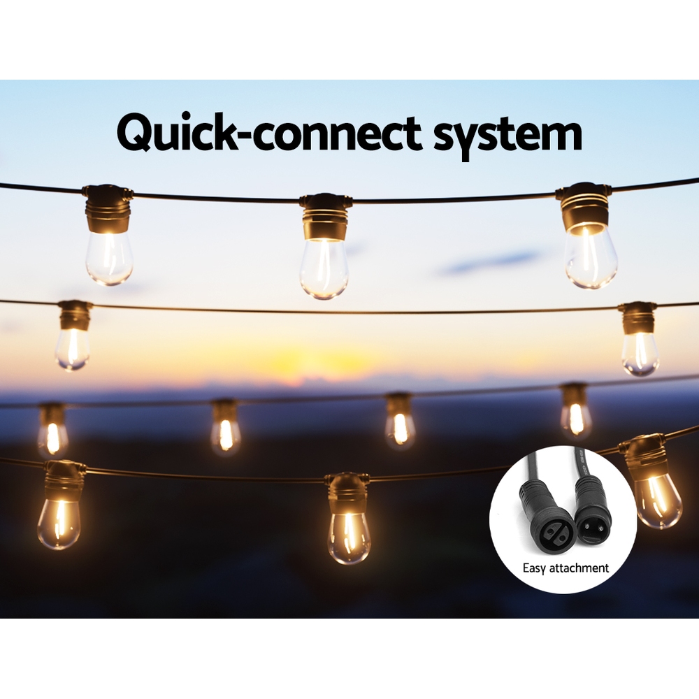 17m Solar Festoon Lights Outdoor LED String Light Christmas Party Decor 2pcs โ image 6
