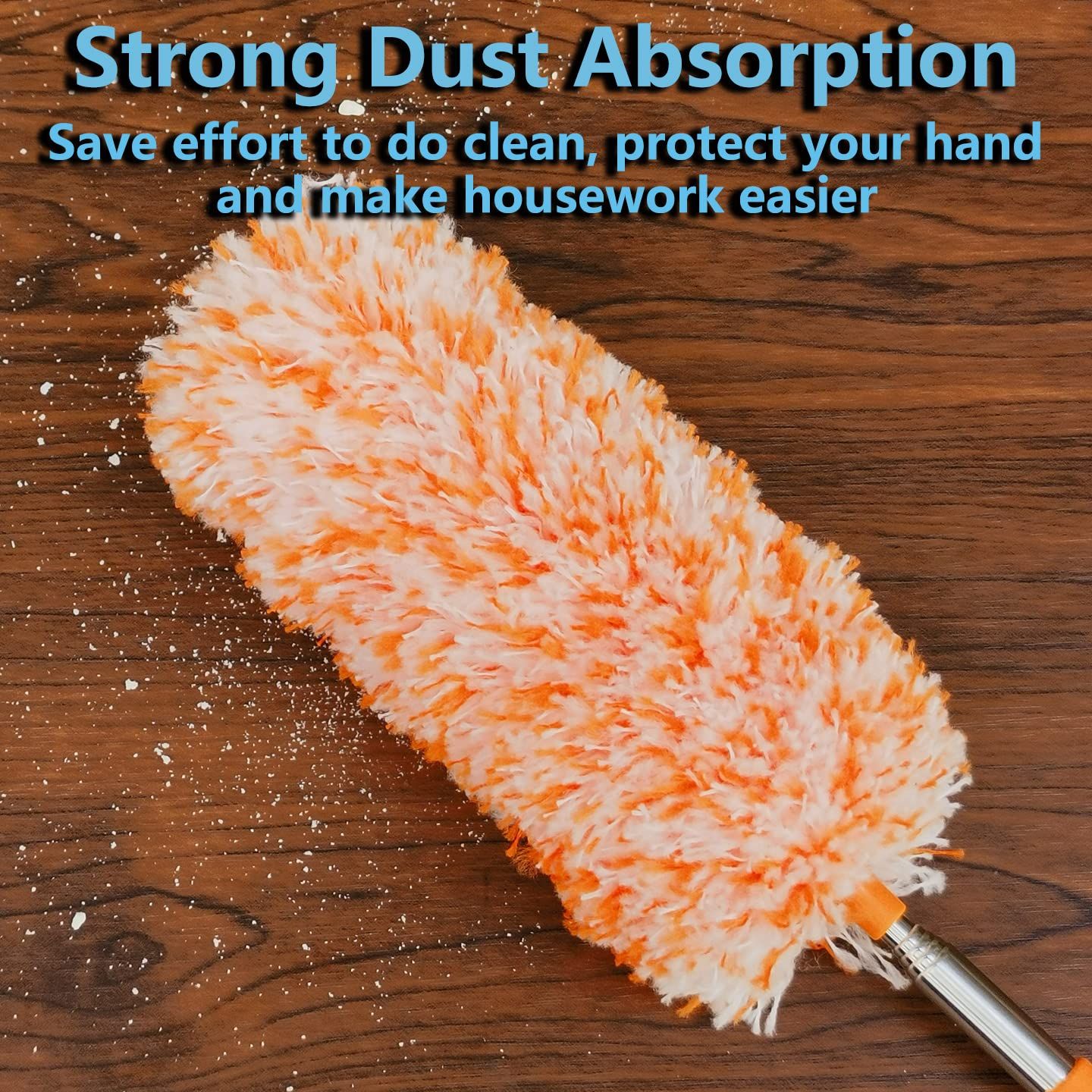 4 Pcs Small Washable Microfiber Feather Duster with Extendable Pole and Bendable Head, Microfibre Cleaning Tool Extendable — image 5