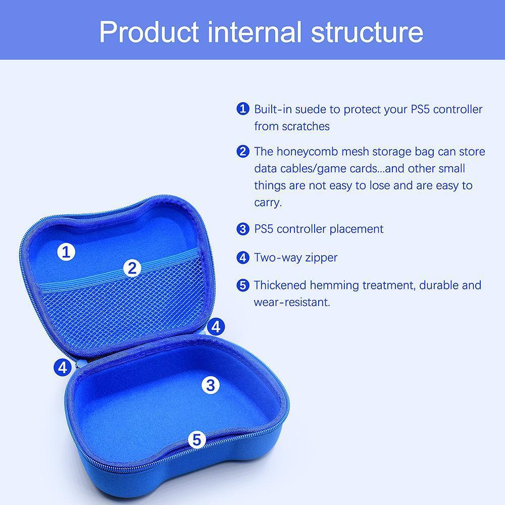 Gaming Controller Travel Carrying Case Compatible with Playstation 5 Wireless Controllers. Protective Storage Holder Bag Cover for PS5 Console (Box Only)-Red — image 6