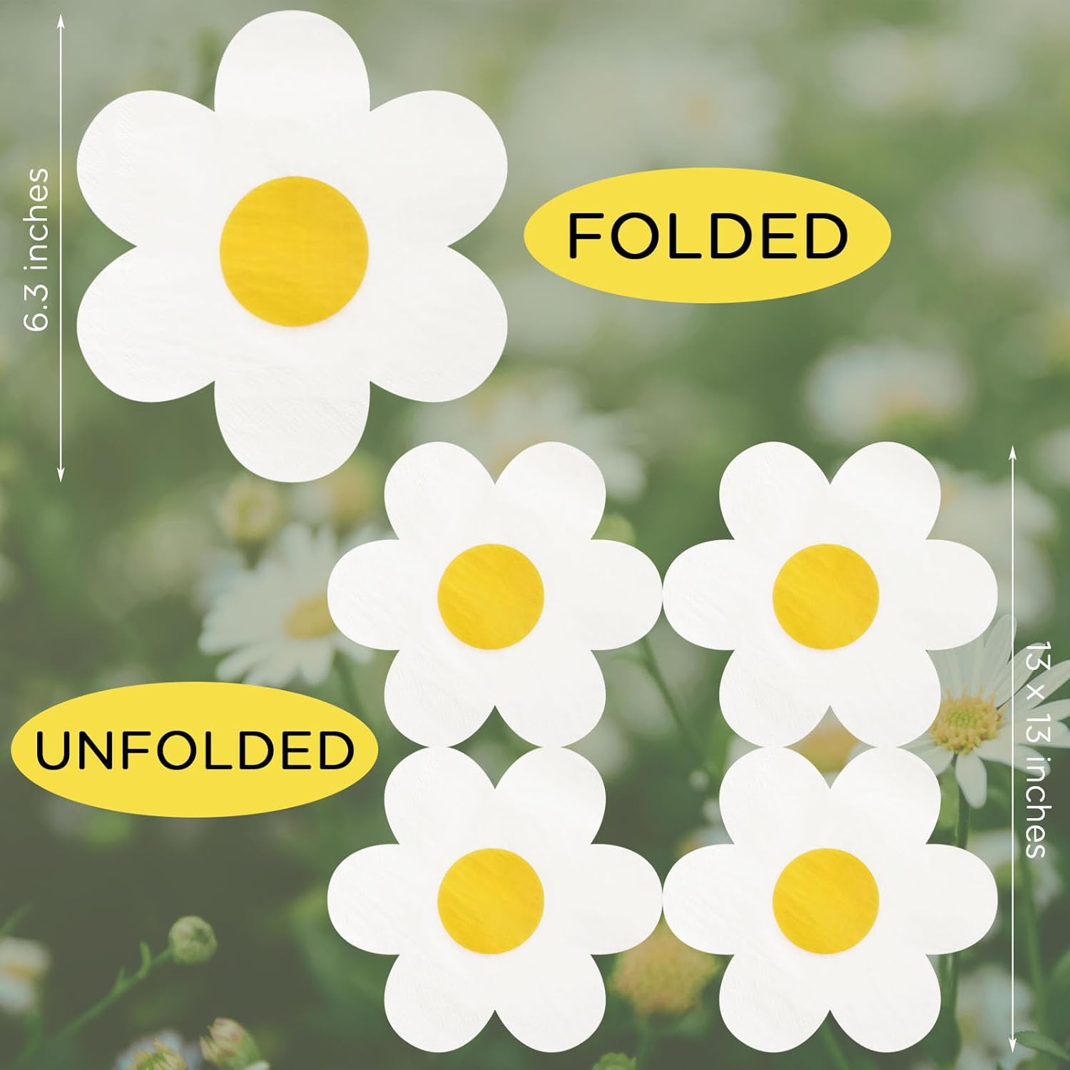 100 Pcs Groovy Boho Daisy Paper Napkins Hippie Flower Disposable Cocktail Lunch Dinner Napkins for Tableware Birthday Wedding Baby Shower Party Supplies Pink โ image 2