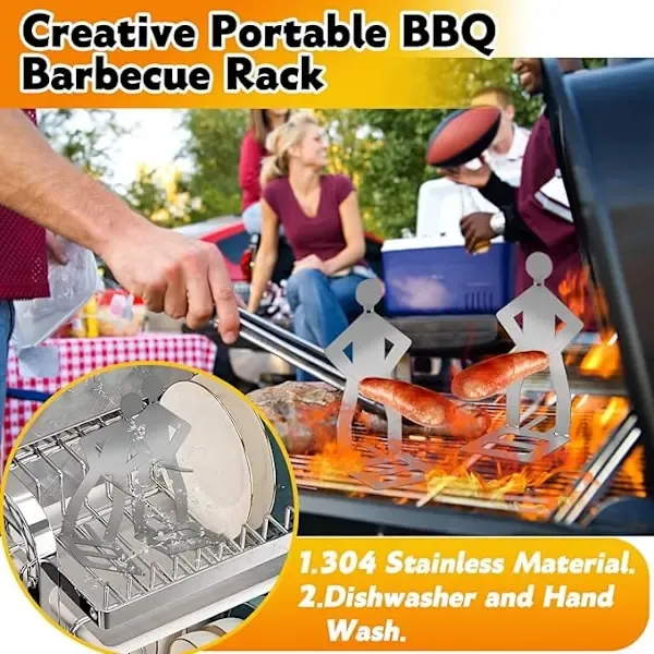 3 Piece Sausage Grill Holder Set, Stainless Steel BBQ Forks for Camping, Picnic and Outdoor Barbecue โ image 3