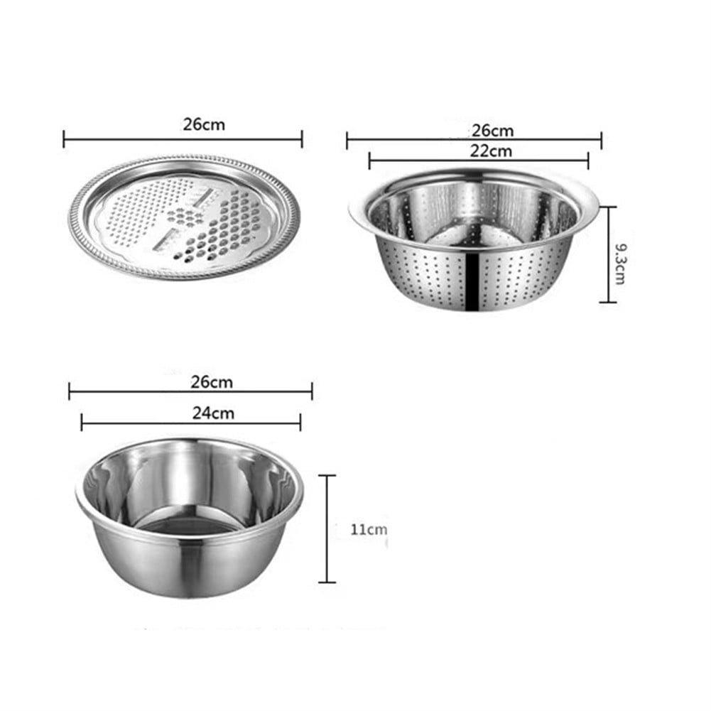 4 Pcs Kitchen Mixing Bowls with Grater Lid Stainless Steel Construction — image 2