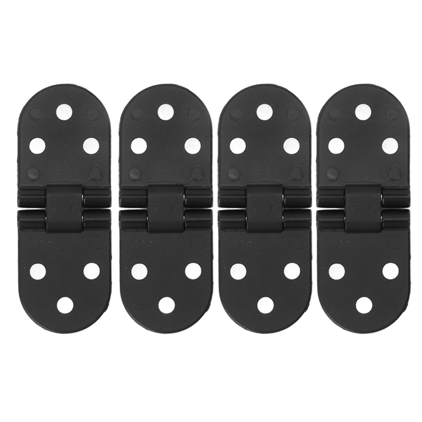 4 Set Round Edge Hinge 180 Degree Painted Black Zinc Alloy Cabinet Hardware for Door with Screw โ image 5