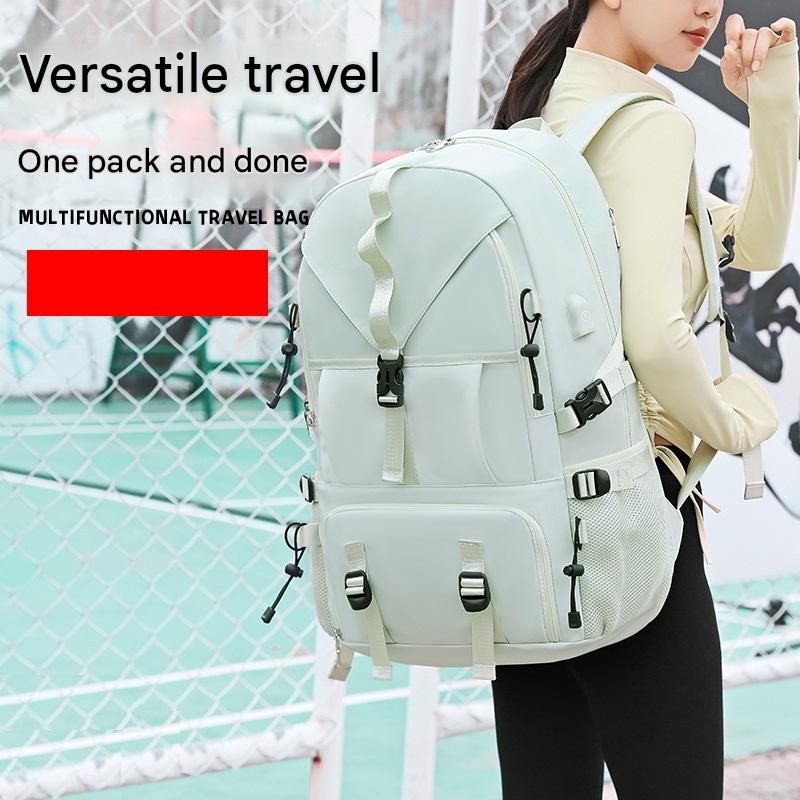 Black Large Capacity Travel Backpack - Waterproof Polyester Hiking Rucksack with Shoe Compartment and USB Port - Unisex Outdoor Luggage Bag for Camping โ image 2