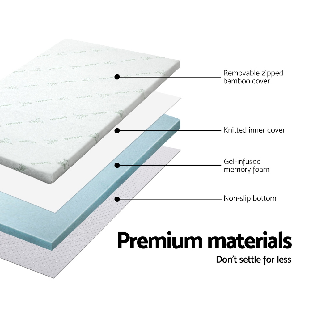 Giselle Bedding Memory Foam Mattress Topper Cool Gel 5cm Queen โ image 4