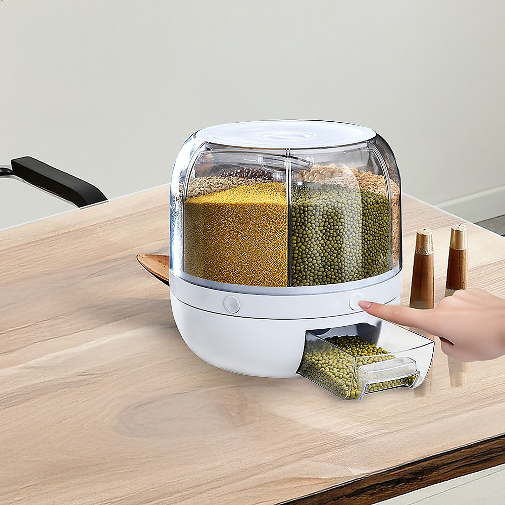 Rice Storage Cereal Dispenser Grain Container Rotating Dry Food Box — image 5