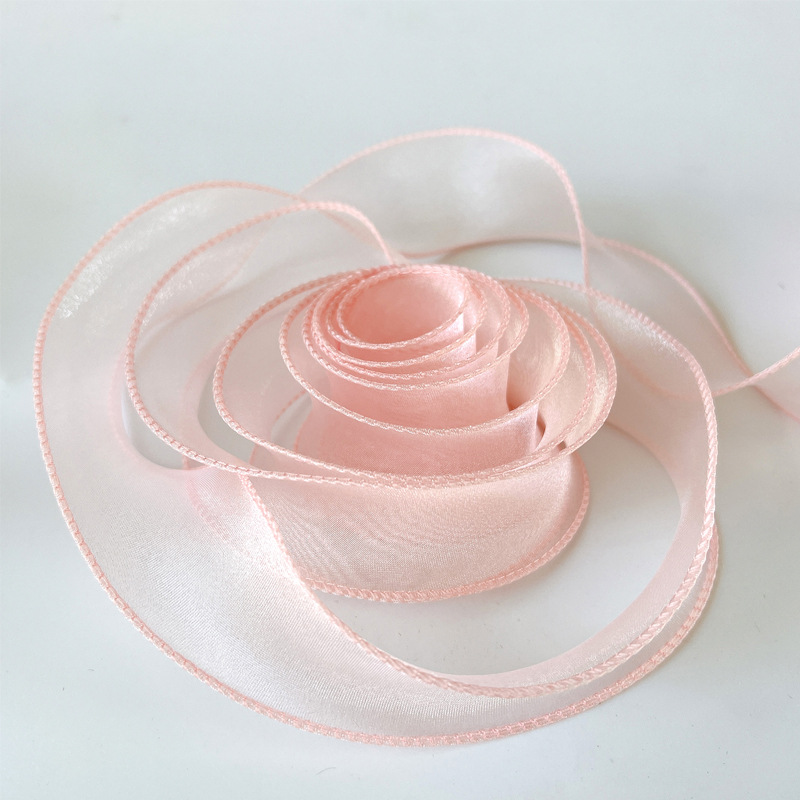 1 Roll Pink Organza Gift Wrapping Ribbon, 40 m Long and 4 cm Wide for Bows, Bouquet Decor, Wedding Crafts and Present Packaging — image 4